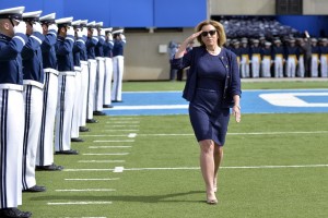 But she's wearing Top Gun sunglasses. That counts.